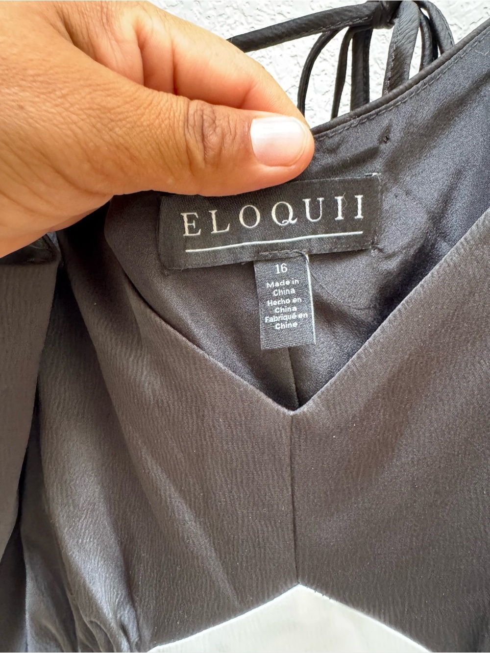 Eloquii Black & Cream Satin Bodice Slip Dress - Picture 6 of 7